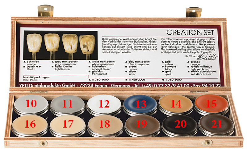 Numérotation des capsules de cire CREATION